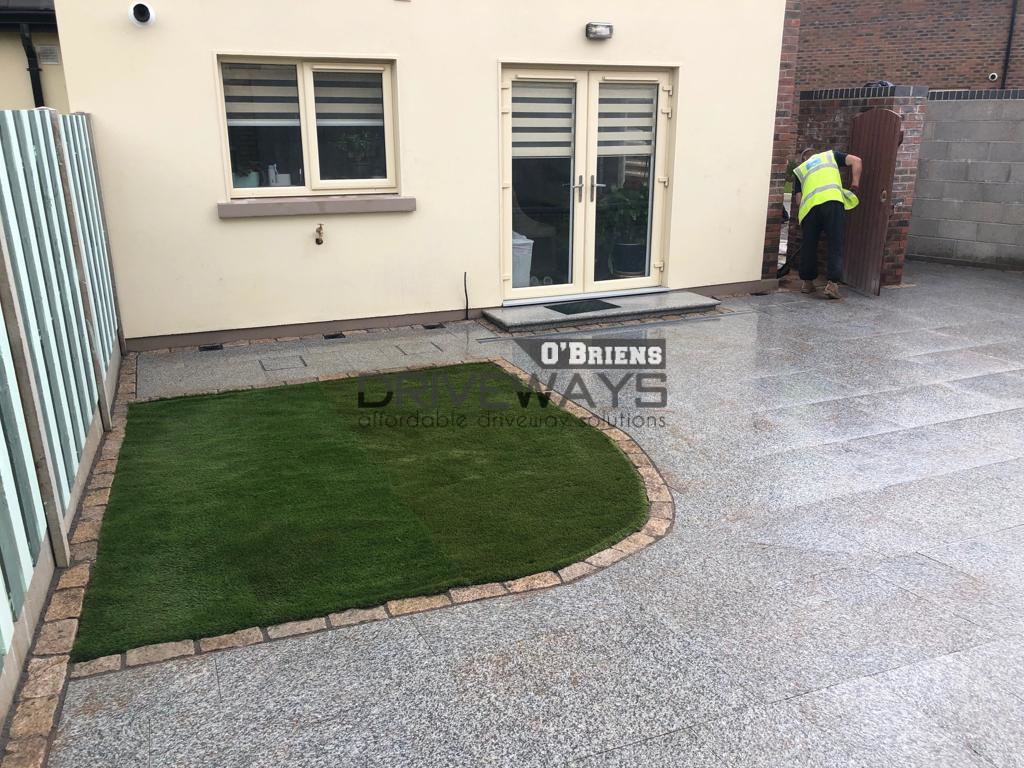 Granite Stone Patio Built in Dublin. New Walling, Slabs, Lawn and More