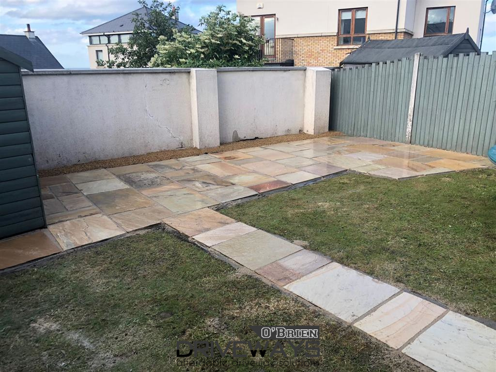 Indian Sandstone Patio Installation in Malahide Village, Co. Dublin