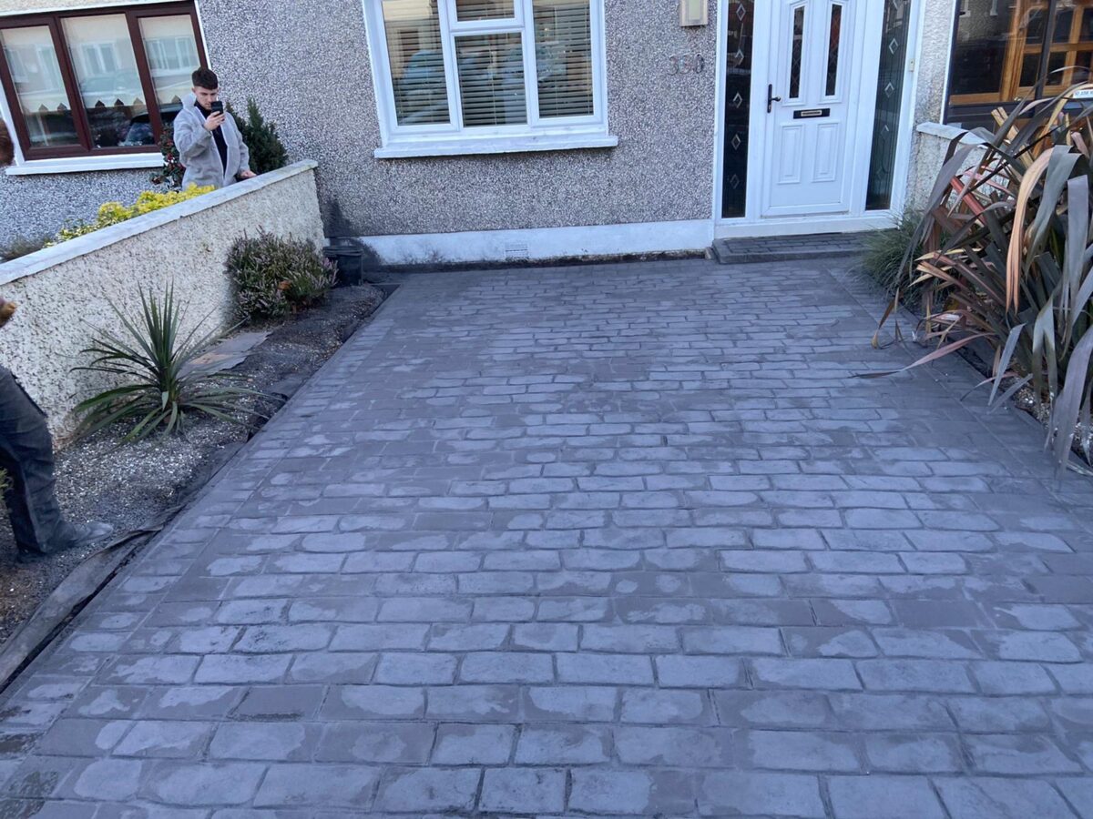 New Patterned Concrete Driveway in Dublin